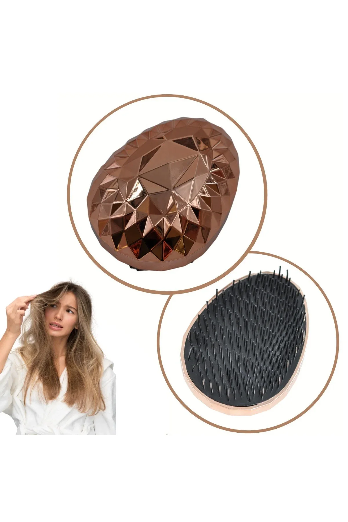 Rose Gold Saç Düzleştirici Tarak Geniş Aralıklı Her Saç Tipine Uygun Fırçalı Saç Düzleştirici Rose Gold Saç Düzleştirici Tarak Geniş Aralıklı Her Saç Tipine Uygun Fırçalı Saç Düzleştirici