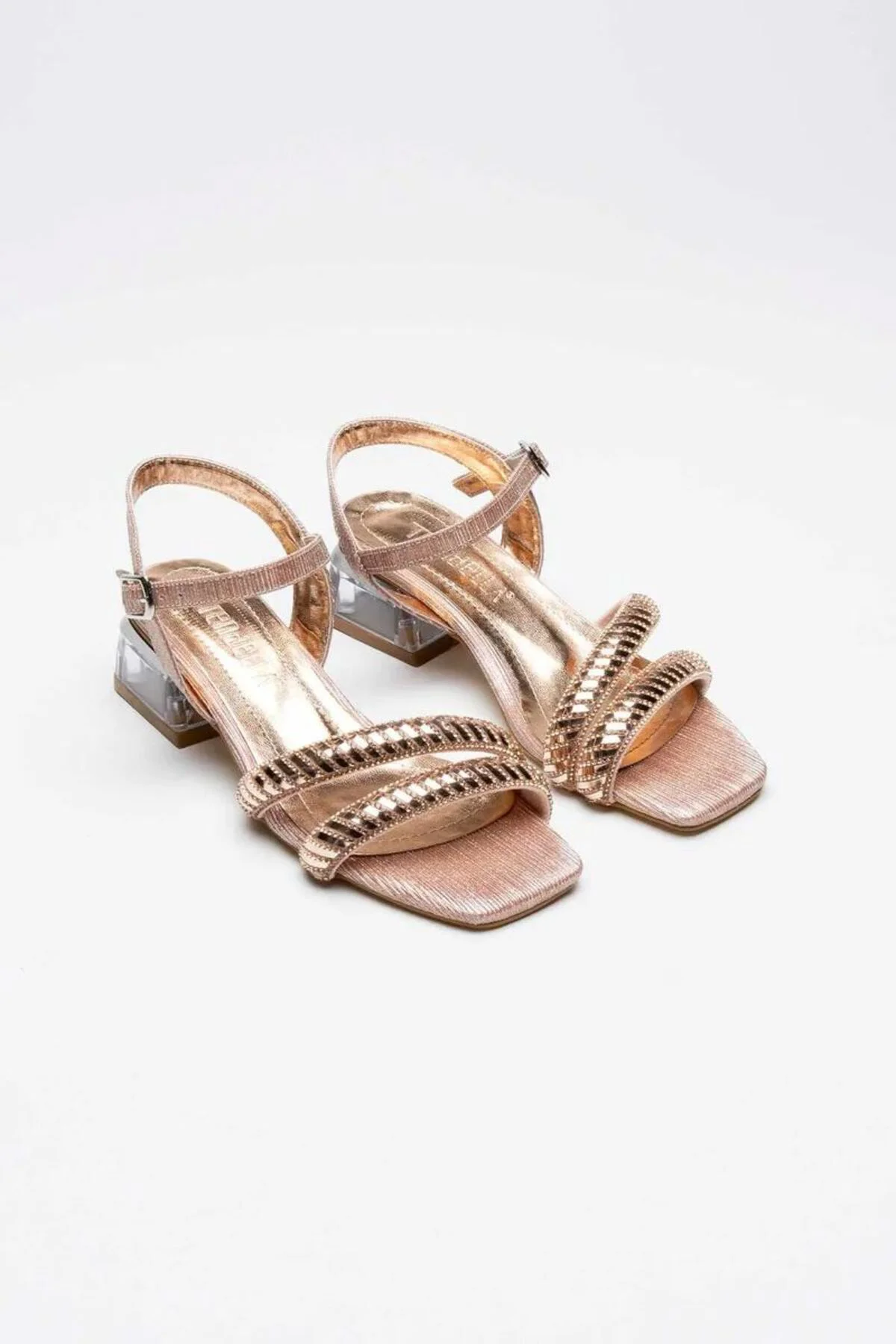 Rose Gold Taşlı Kadın Topuklu Sandalet TR25MY04D Rose Gold Taşlı Kadın Topuklu Sandalet TR25MY04D
