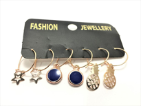 Tükkan Accessories Rose Kaplama Figürlü Mineli Halka 3 Çift Kombin Çoklu Küpe-00Kk59 Tükkan Accessories Rose Kaplama Figürlü Mineli Halka 3 Çift Kombin Çoklu Küpe-00Kk59