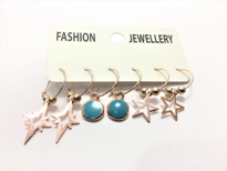 Tükkan Accessories Rose Kaplama Figürlü Mineli Halka 3 Çift Kombin Çoklu Küpe-00Kk59 Tükkan Accessories Rose Kaplama Figürlü Mineli Halka 3 Çift Kombin Çoklu Küpe-00Kk59