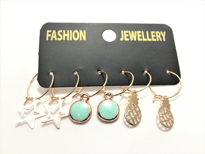 Tükkan Accessories Rose Kaplama Figürlü Mineli Halka 3 Çift Kombin Çoklu Küpe-00Kk59 Tükkan Accessories Rose Kaplama Figürlü Mineli Halka 3 Çift Kombin Çoklu Küpe-00Kk59