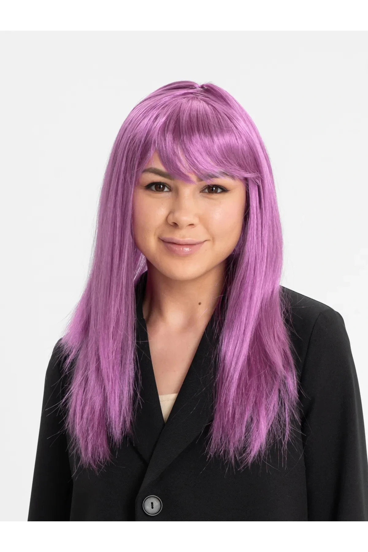 Rose Pembe Düz Kesim Peruk