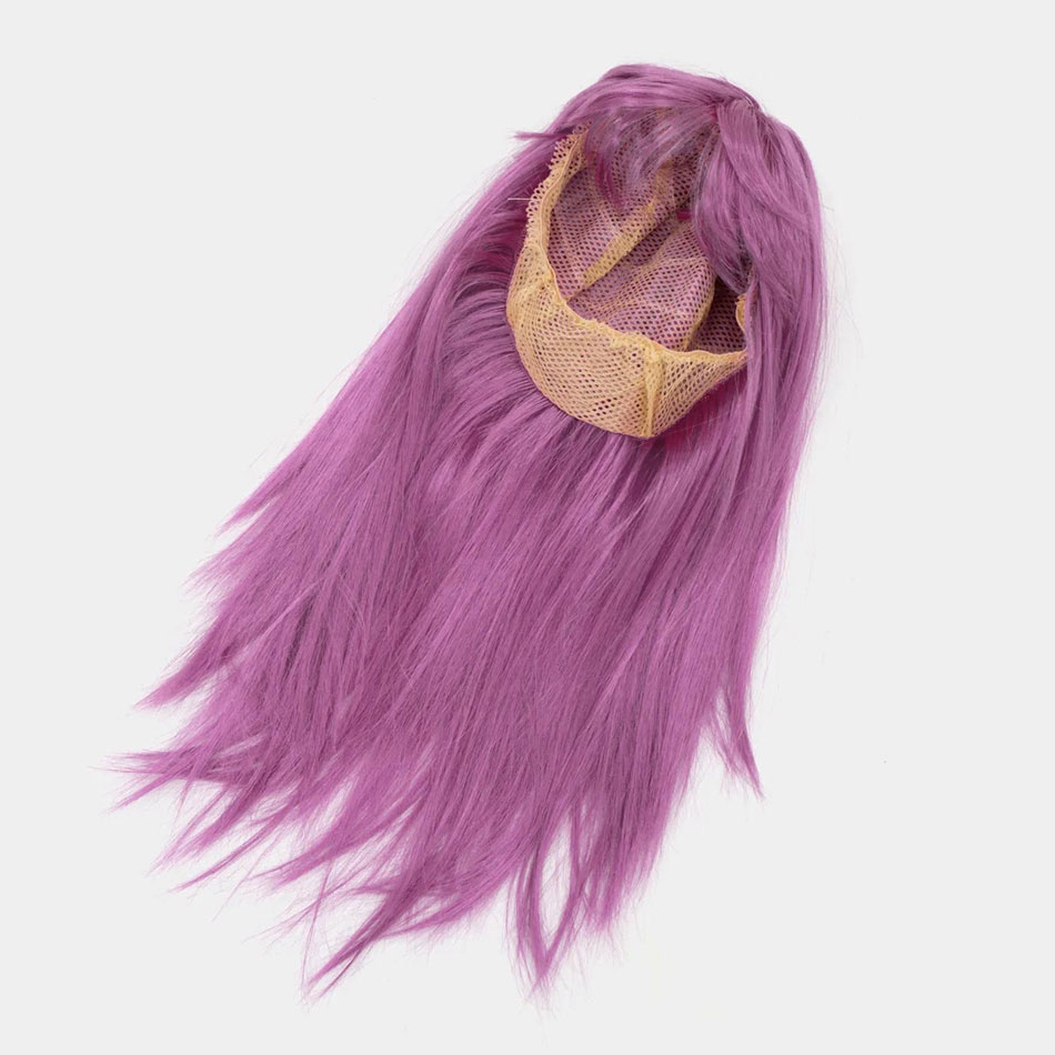 Rose Pembe Renk Düz Kesim Uzun Parti Peruğu Takma Saç TdrTR