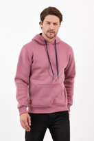 Rose Renk Kanguru Cepli Kapüşonlu Sweatshirt 1205 - ROSE