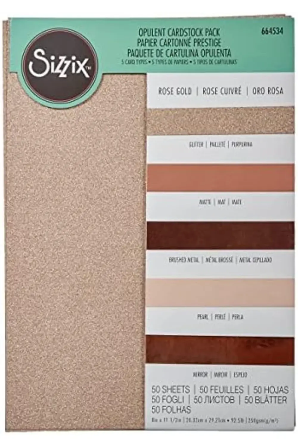 Rose, Surfacez, Yüzeyler-Zengin Kart Stoğu, 8x11,5 inç, 50'li Pak