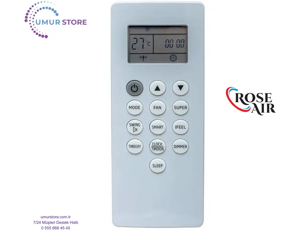 RoseAir AST -12UW4RLRKE03 Uyumlu Duvar Tipi Split Klima Kumandası