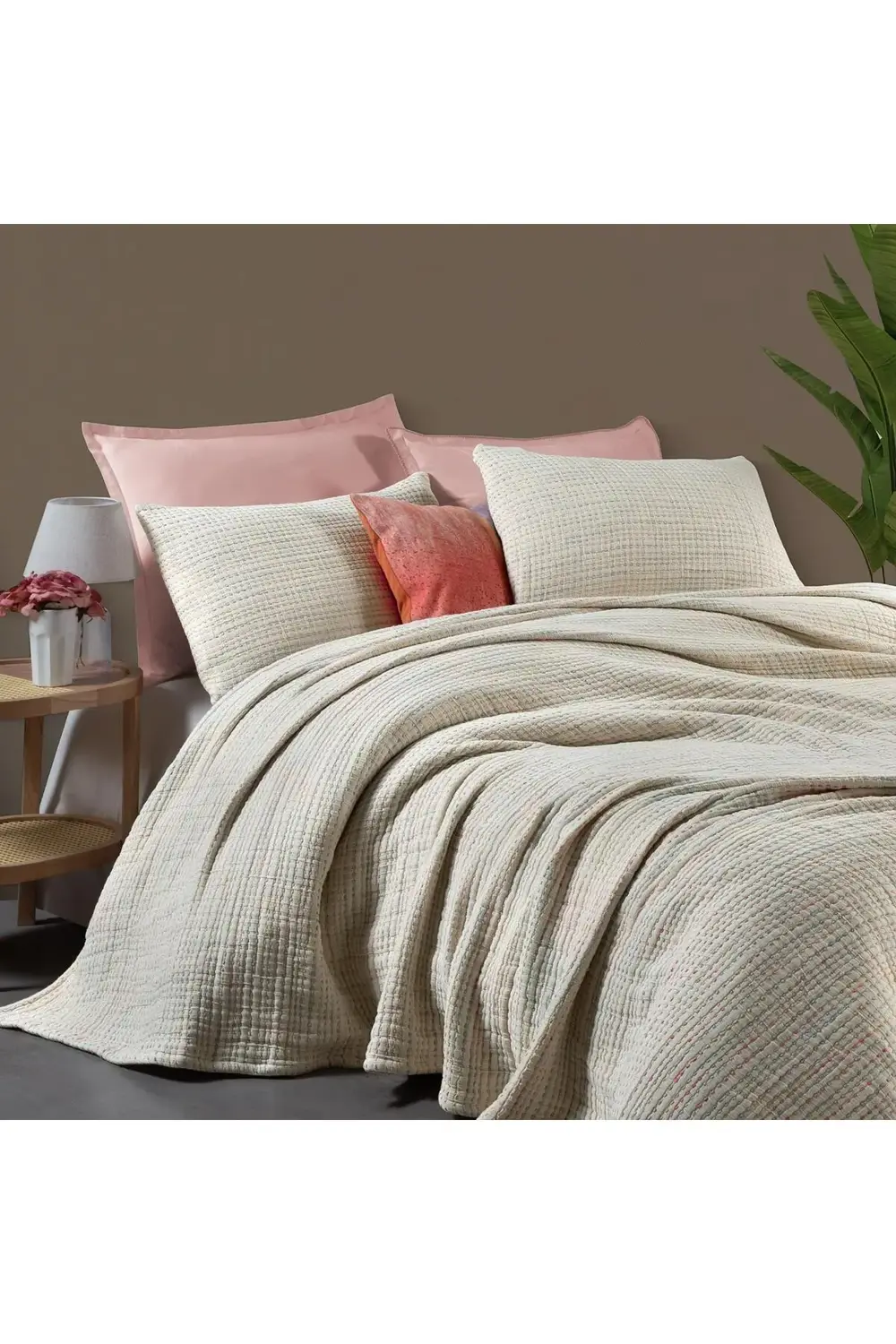 Sarev Rosi Multıcolor Çift Kişilik %100 Pamuk Yatak Örtüsü 230*240 Cm