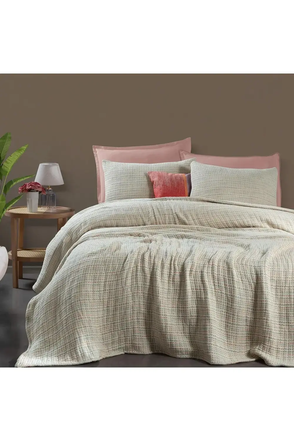 Sarev Rosi Multıcolor Çift Kişilik %100 Pamuk Yatak Örtüsü 230*240 Cm