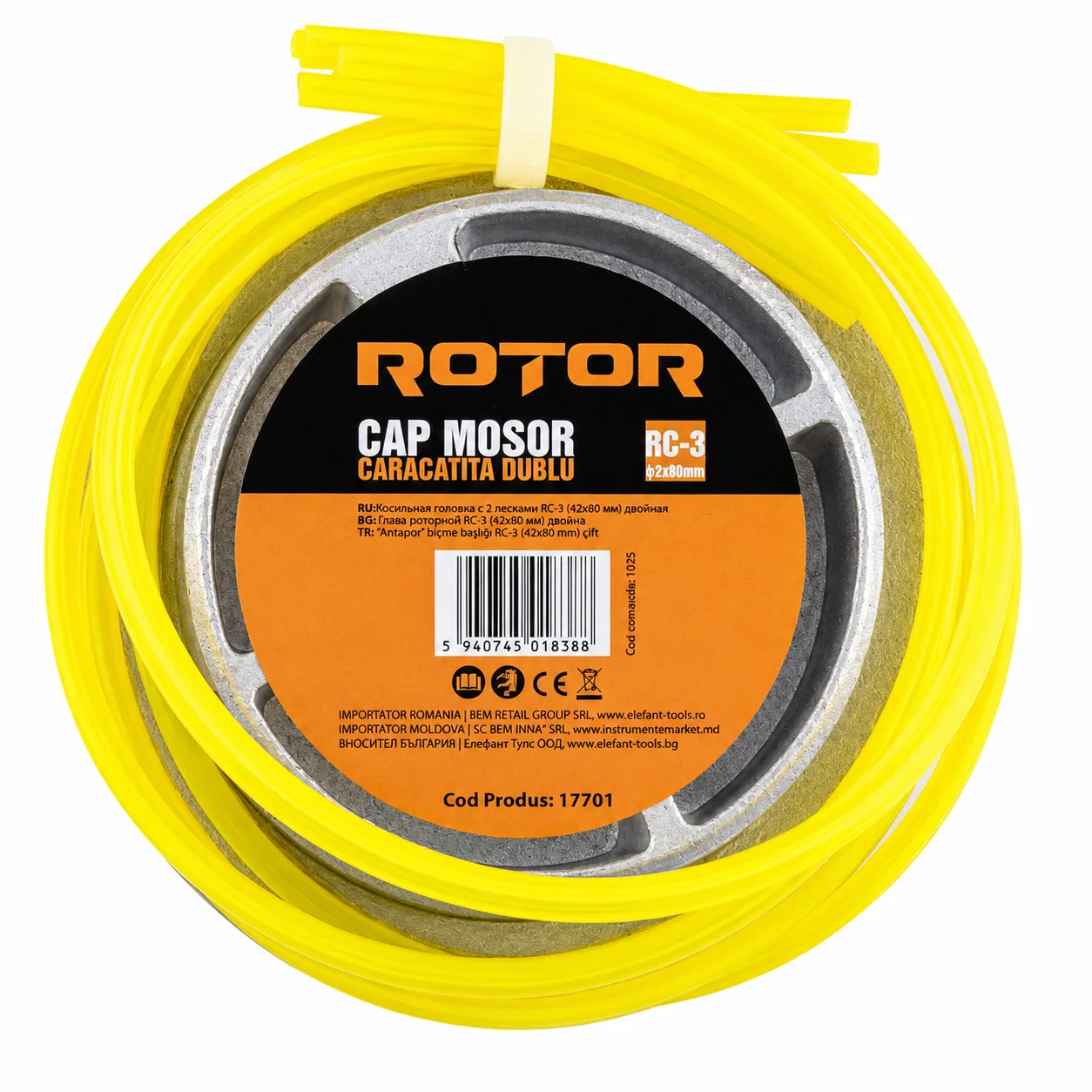 ROTOR RC-3 Çift Ahtapot Tipi Misina Başlığı 42x80 mm