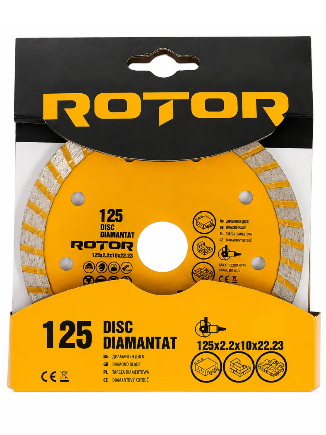 ROTOR Turbo Elmas Kesme Diski 125x2,2x10x22,23 mm – Seramik, Merm ROTOR Turbo Elmas Kesme Diski 125x2,2x10x22,23 mm – Seramik, Merm