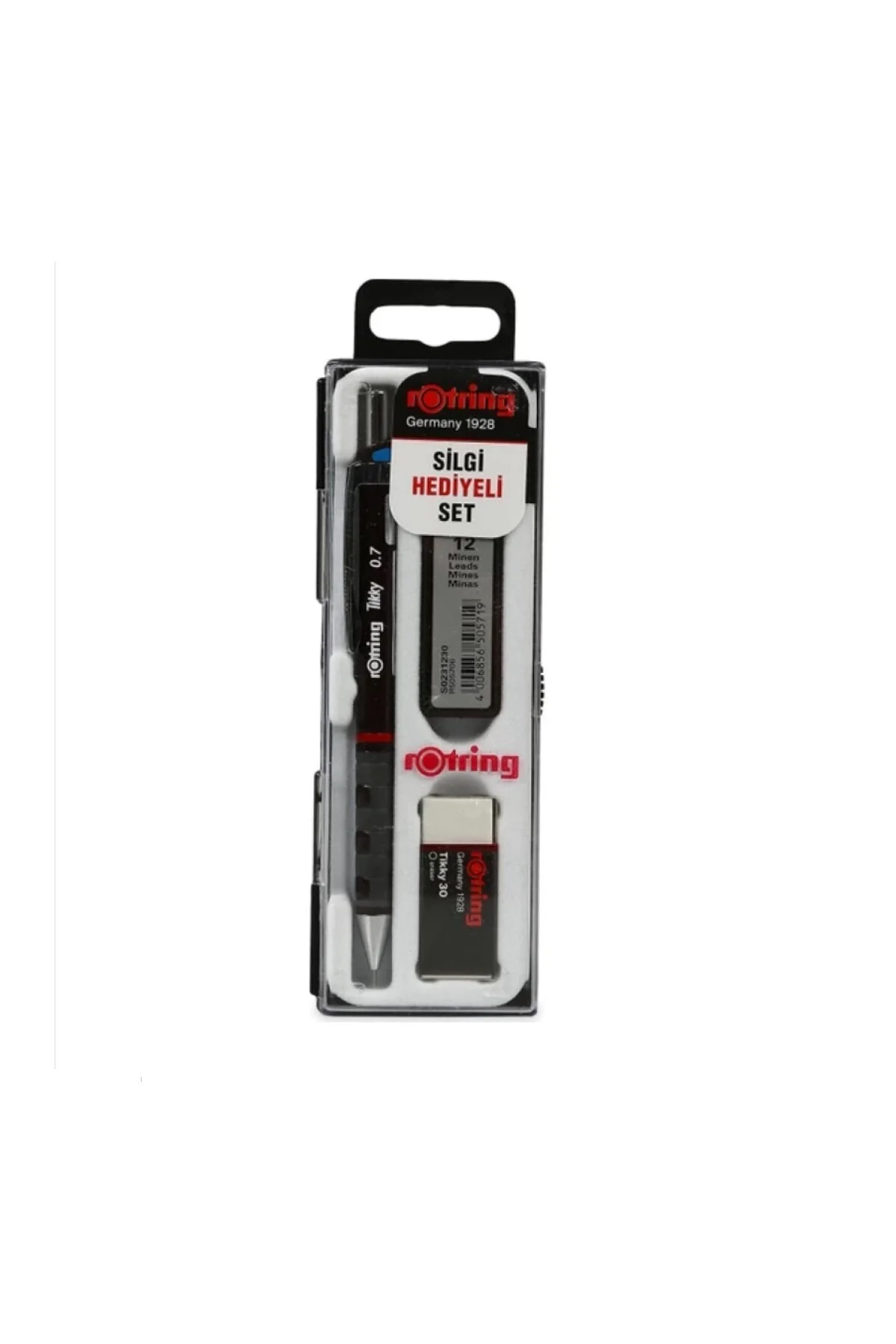 Rotring Tikky Okul Seti 0.7 Mm Bordo Versatil Kalem + Silgi + Uç