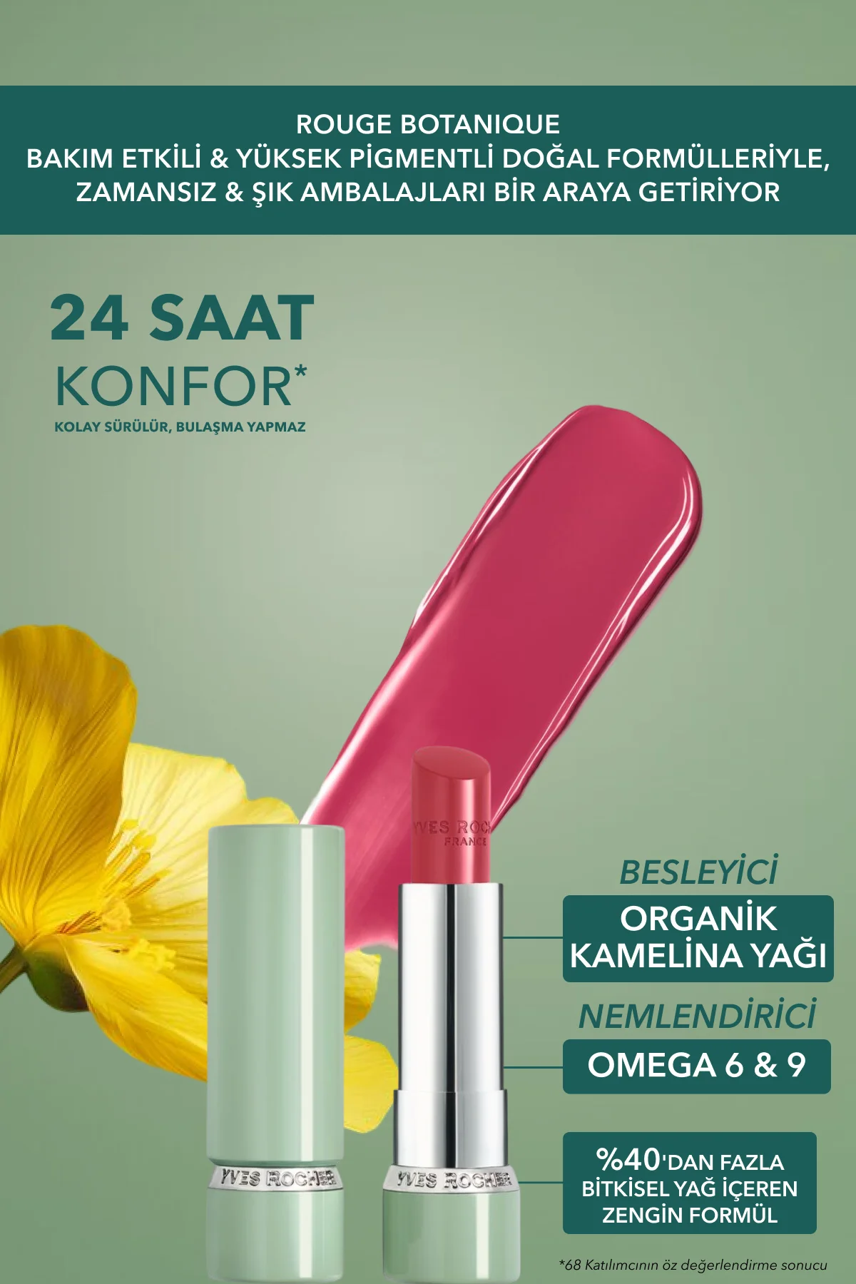 Rouge Botanique Işıltı Veren Besleyici Glow Ruj - 25. Kamelya Pem