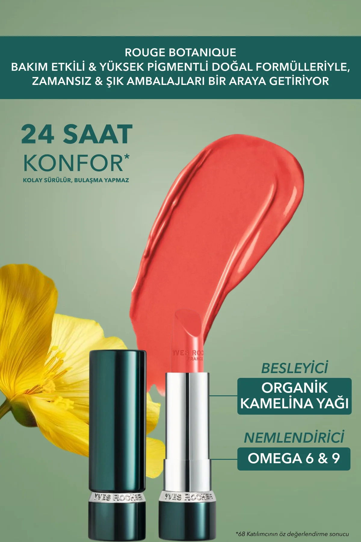 Rouge Botanique Ultra Renkli Nemlendirici Saten Ruj - 300. Safran