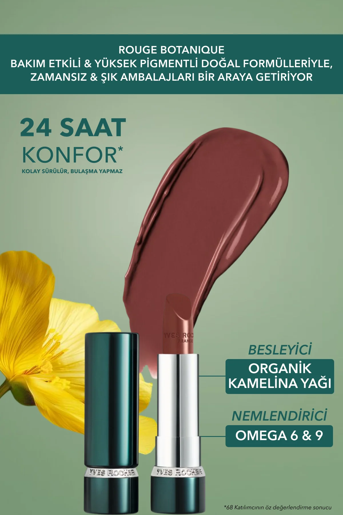 Rouge Botanique Ultra Renkli Nemlendirici Saten Ruj - 400. Bordo 