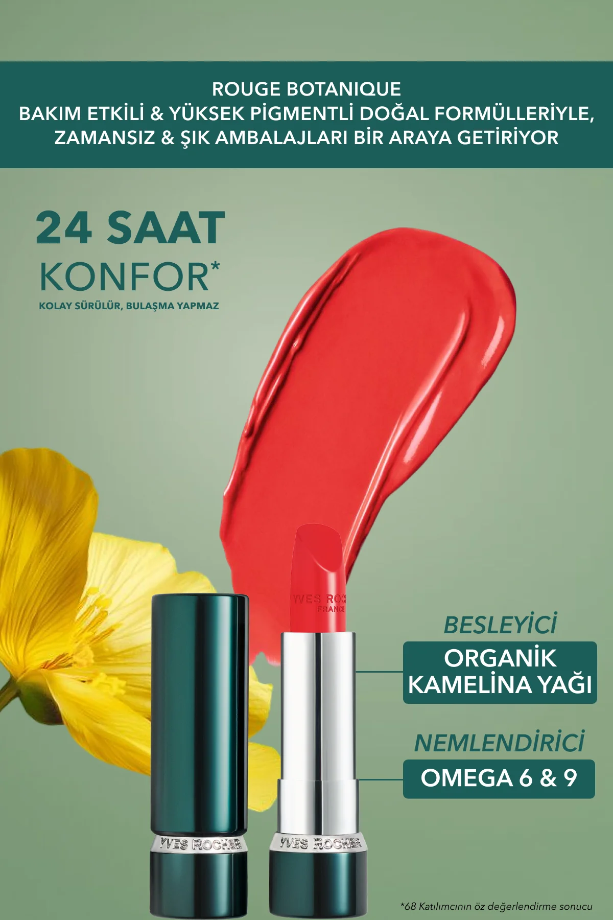 Rouge Botanique Ultra Renkli Nemlendirici Saten Ruj - 310. Mercan