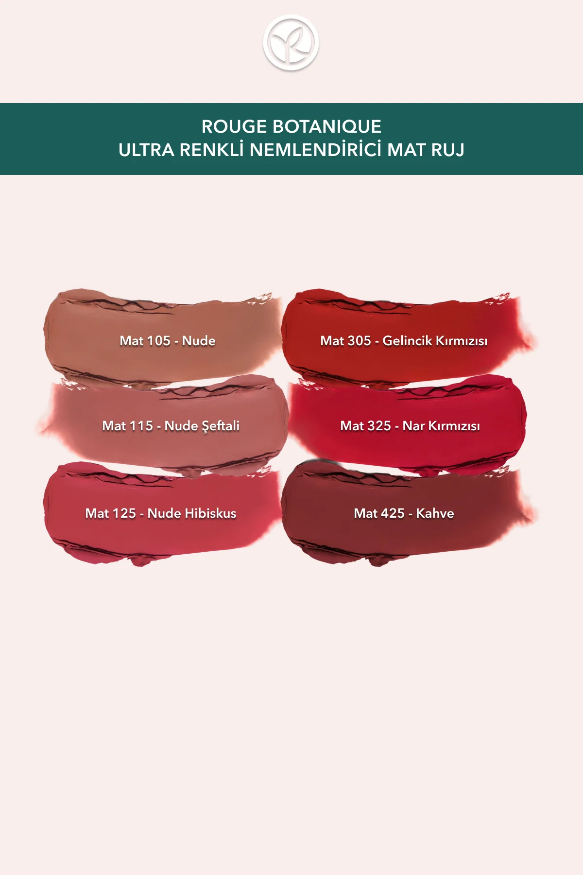 Rouge Botanique Ultra Renkli Nemlendirici Mat Ruj - 125. Nude Hib