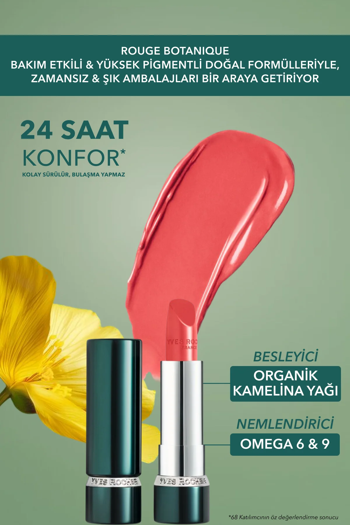 Rouge Botanique Ultra Renkli Nemlendirici Saten Ruj - 200. Pembe 
