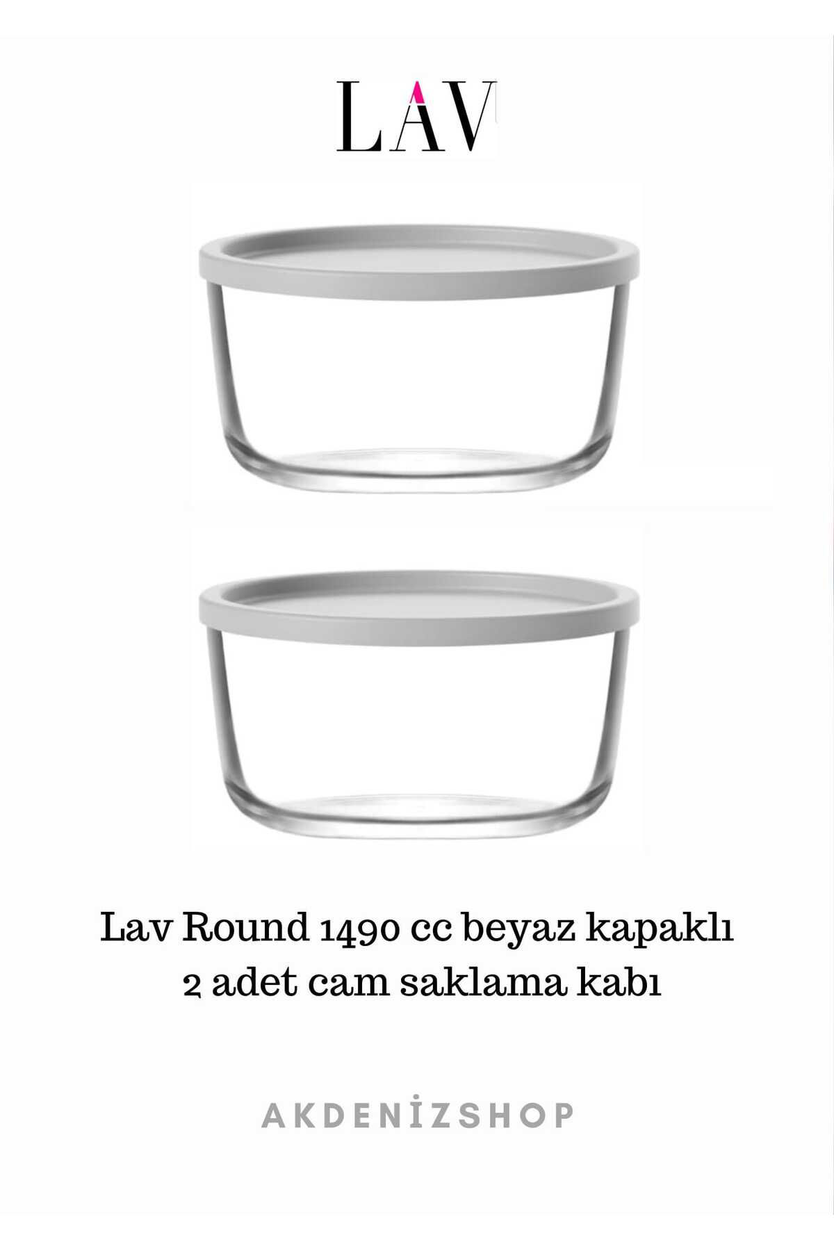Lav Round 1490 Cc Beyaz Kapakli 2 Adet Saklama Kabi