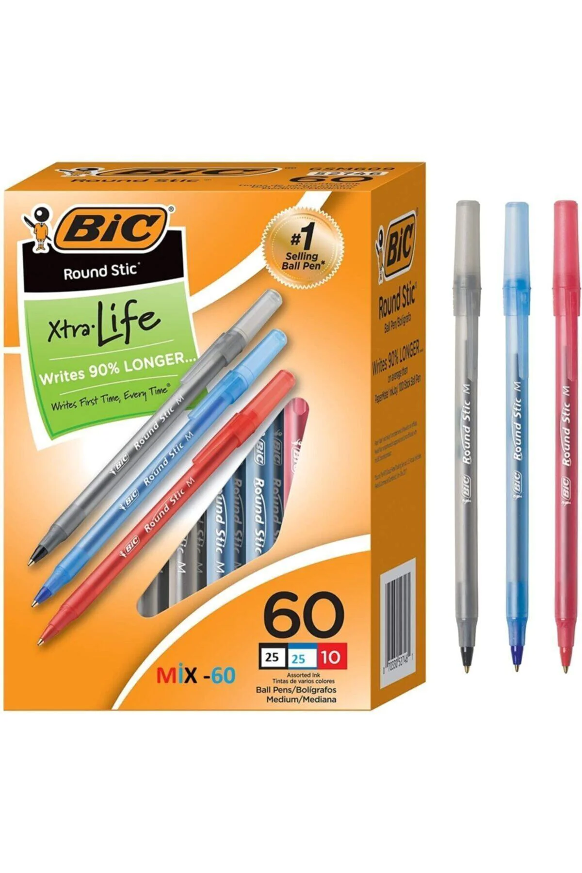 Round Stıck Tükenmez 60 Lı Eko Mix Set- 25 Mavi 25 Siyah 10 Kırmı