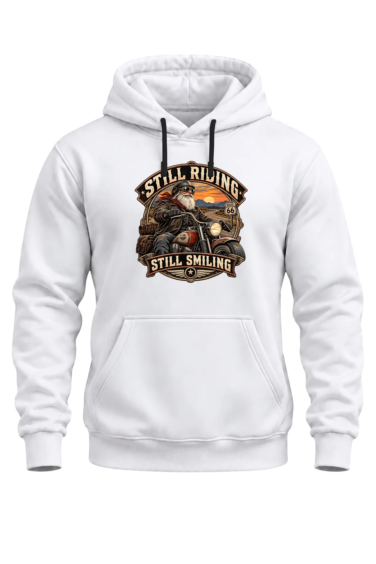 Route 66 Vintage Motosiklet Baskılı Unisex Regular Kalıp 3 İplik Kalın Kapüşonlu Sweatshirt Route 66 Vintage Motosiklet Baskılı Unisex Regular Kalıp 3 İplik Kalın Kapüşonlu Sweatshirt