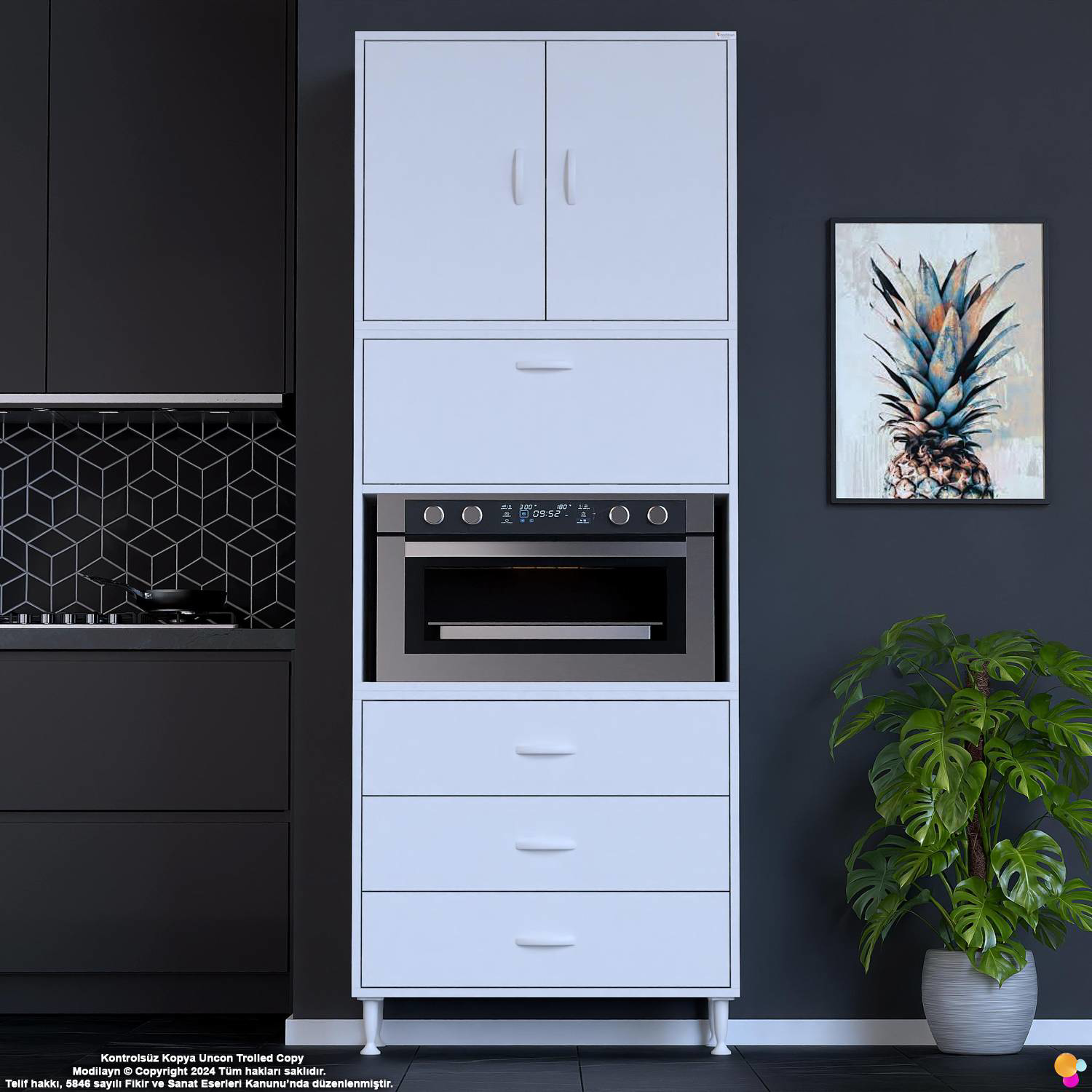 Roven 70 cm Fırın Dolabı Kahve Köşesi Üst Kapaklı 3 Çekmeceli Çok Roven 70 cm Fırın Dolabı Kahve Köşesi Üst Kapaklı 3 Çekmeceli Çok - Görsel 3
