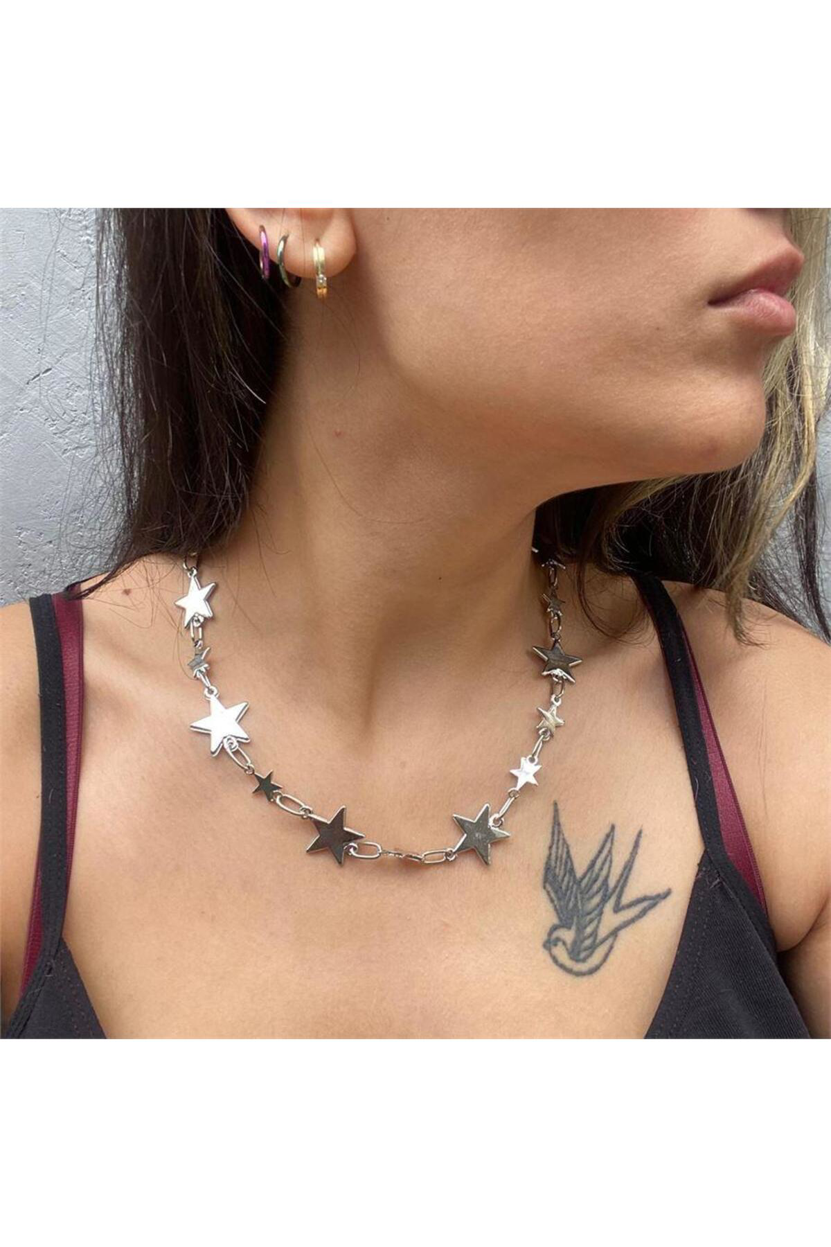 Row Of Stars Silver Kolye