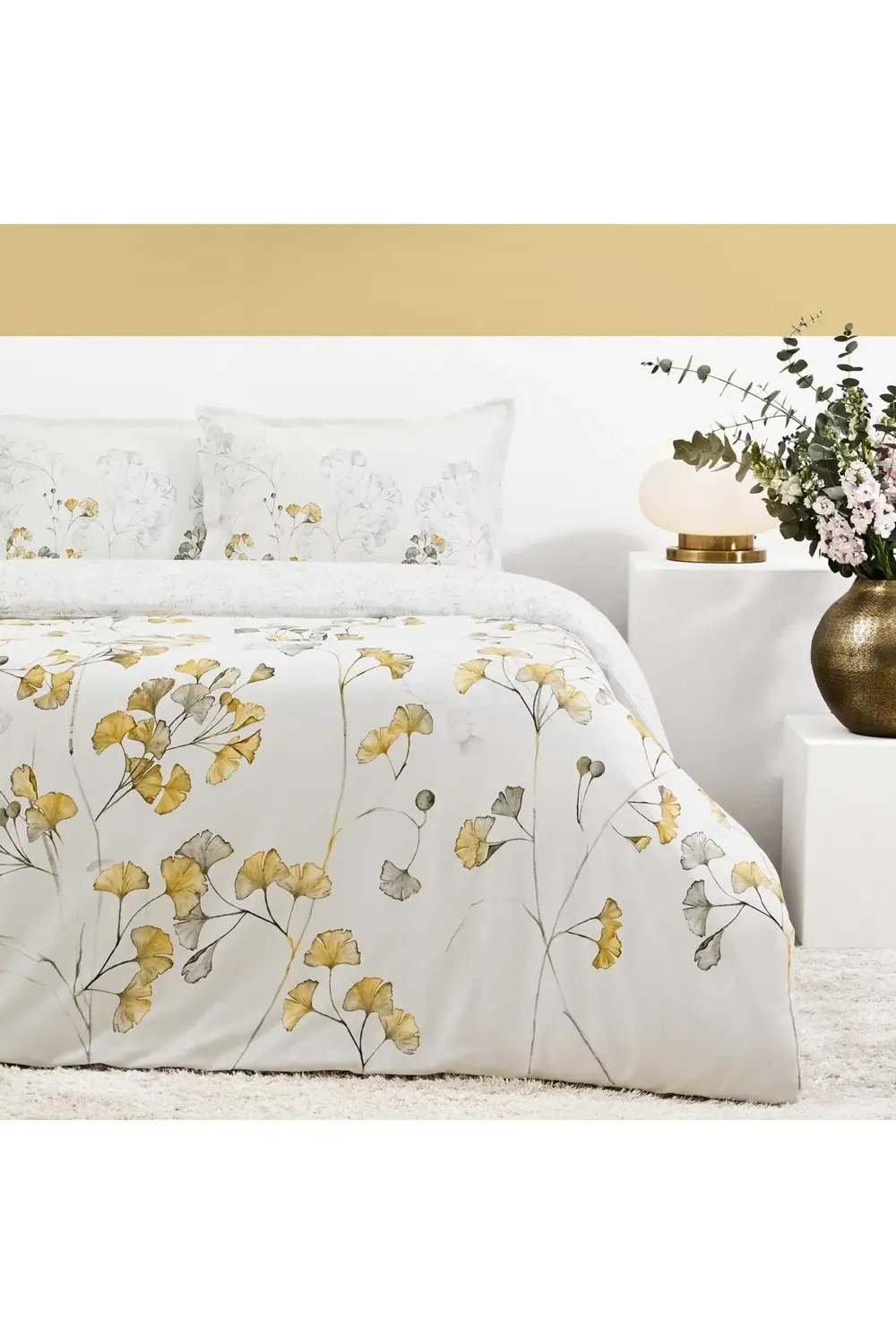 Rowan Organik Saten Çift Kişilik Nevresim Takımı Gri