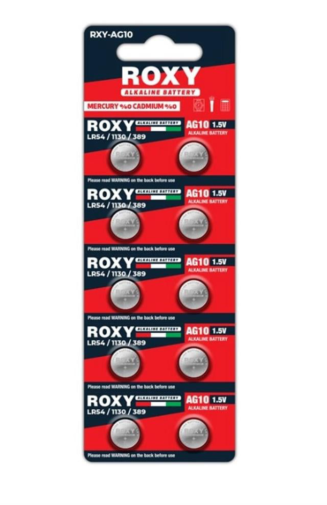 Roxy RXY-AG10 1.5 Volt LR54/1130/189/389 Alkalin Düğme Pil (10&am