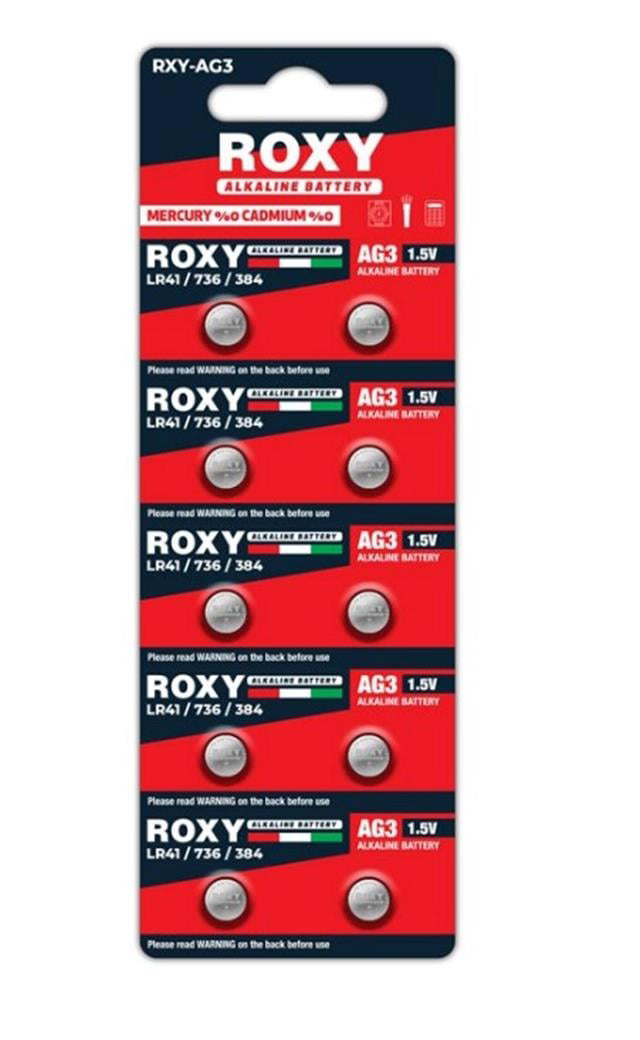 Roxy RXY-AG3 LR41/736/384 Alkalin Pil (10&amp;apos;LU Paket) (474