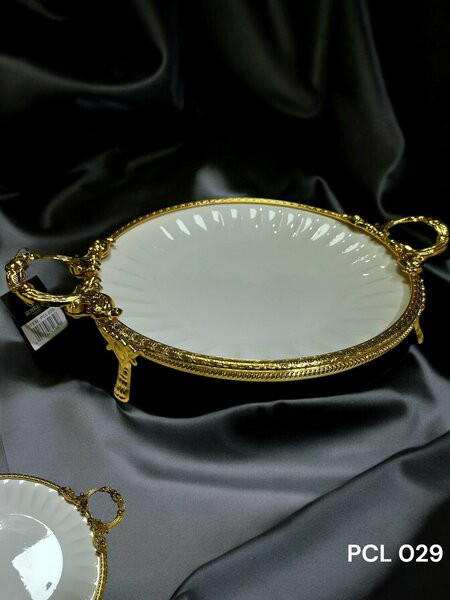 Roy King  Elegance Yuvarlak Sunum Tabak Gold 41 Cm Pcl029 