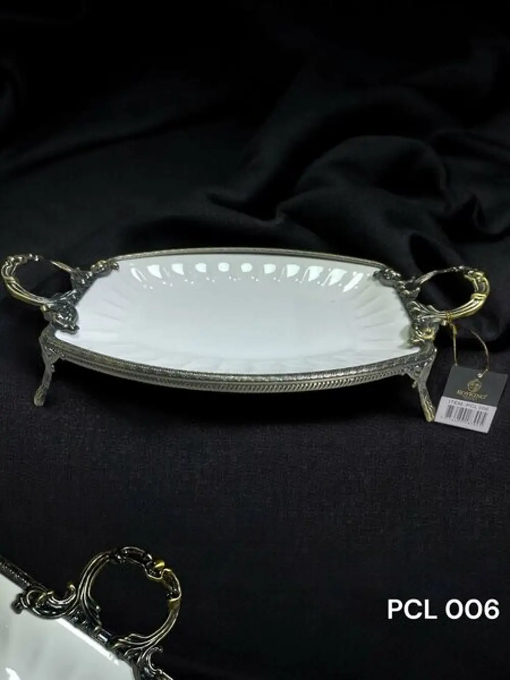 Roy King Elegance Oval Sunum Tabak Antique 41 Cm Pcl006