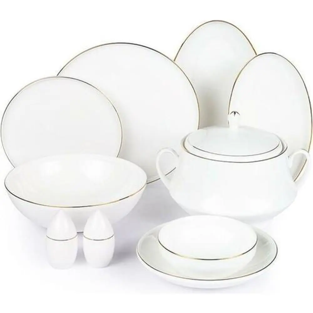Roy King Gold Thin 55 Parça Bone China Porselen Yemek Takımı Dsn0