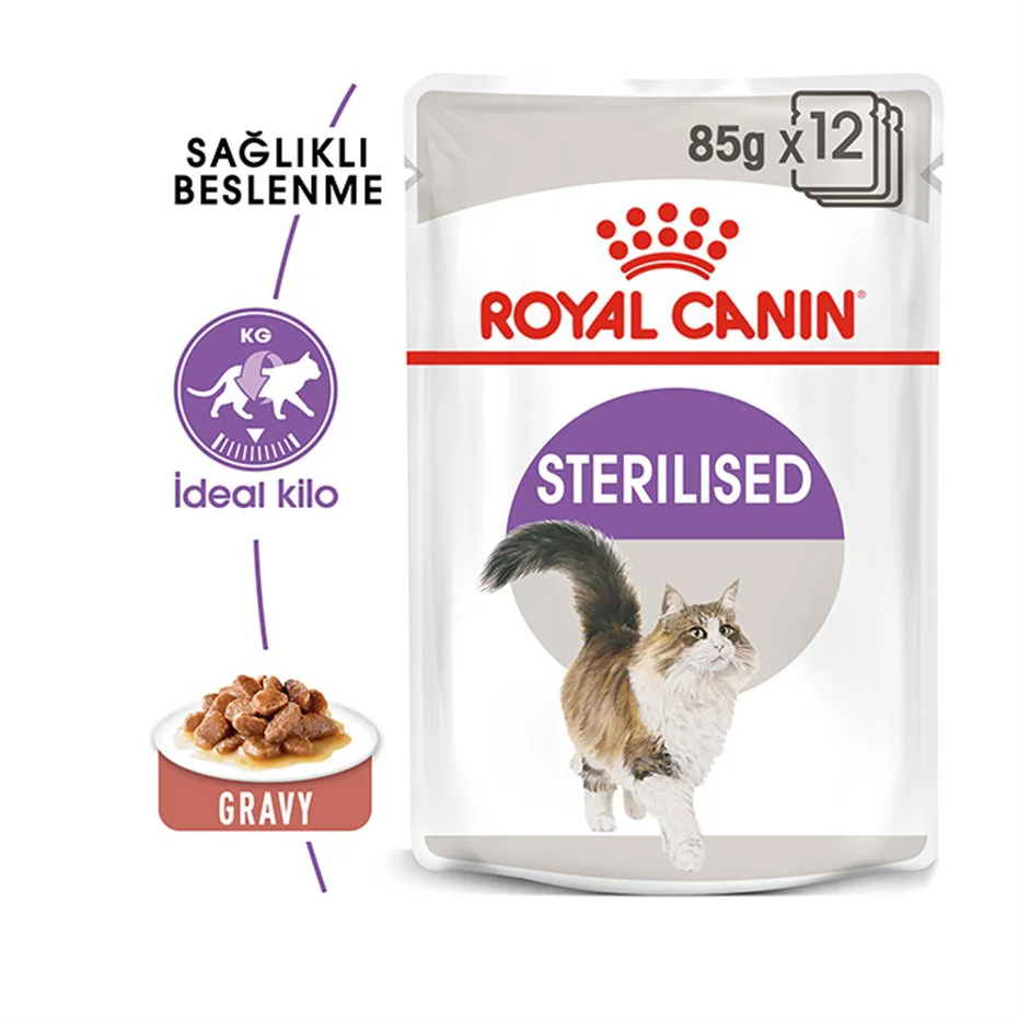Gravy Sos İçinde Kısırlaştırılmış Yetişkin Kedi Konservesi 85gr