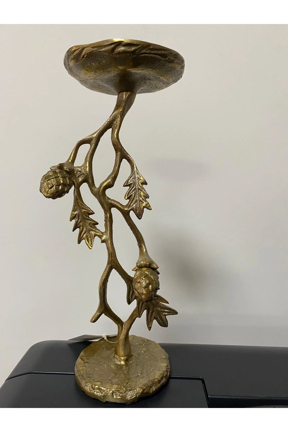 Royal Dekoratif Aliminyum Metal Şamdan 12x32 cm