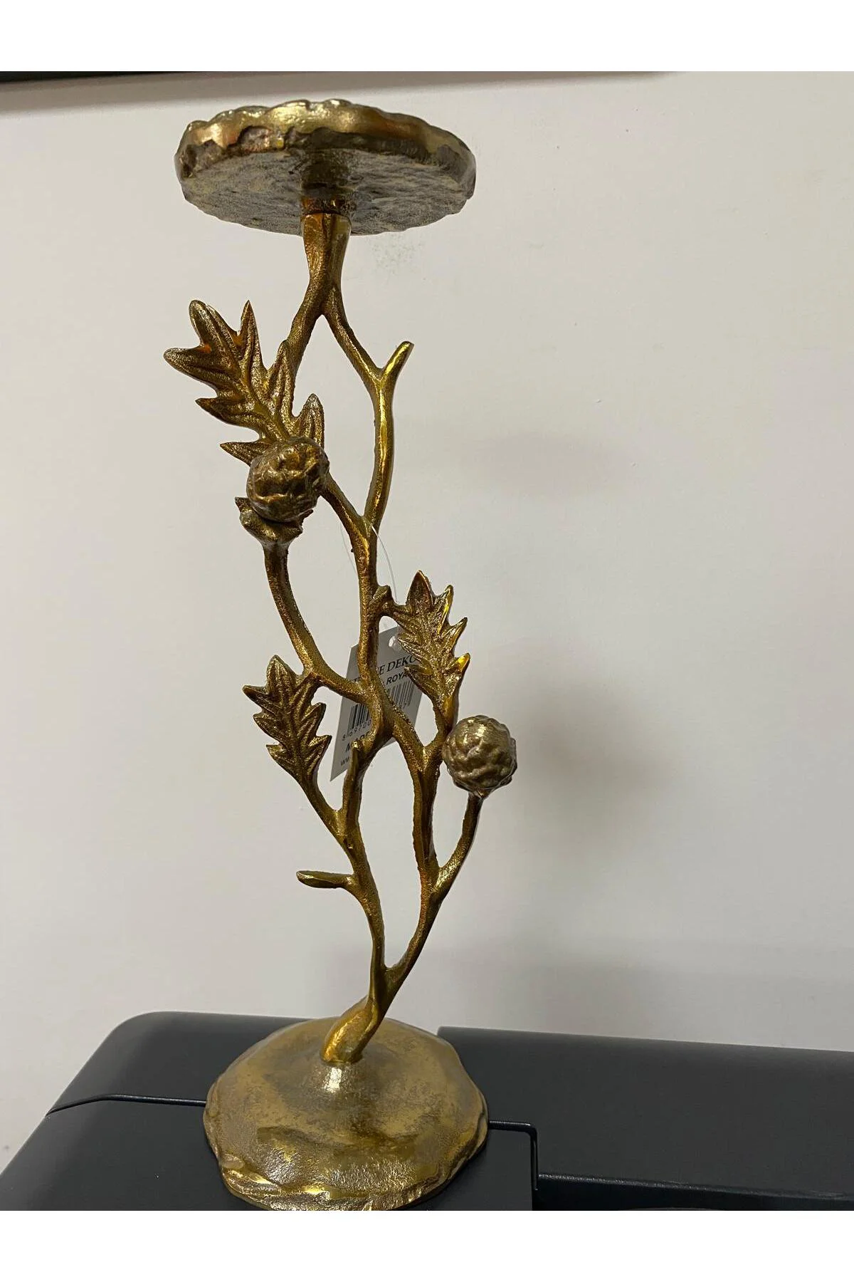 Royal Dekoratif Aliminyum Metal Şamdan 12x38 cm
