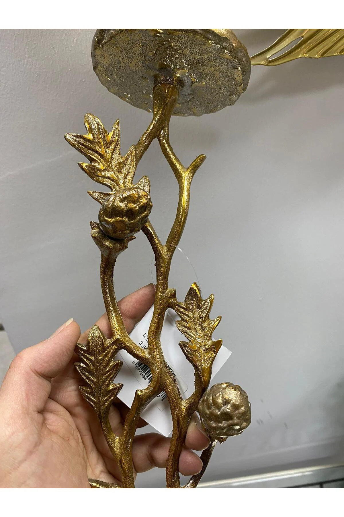 Royal Dekoratif Aliminyum Metal Şamdan 12x38 cm