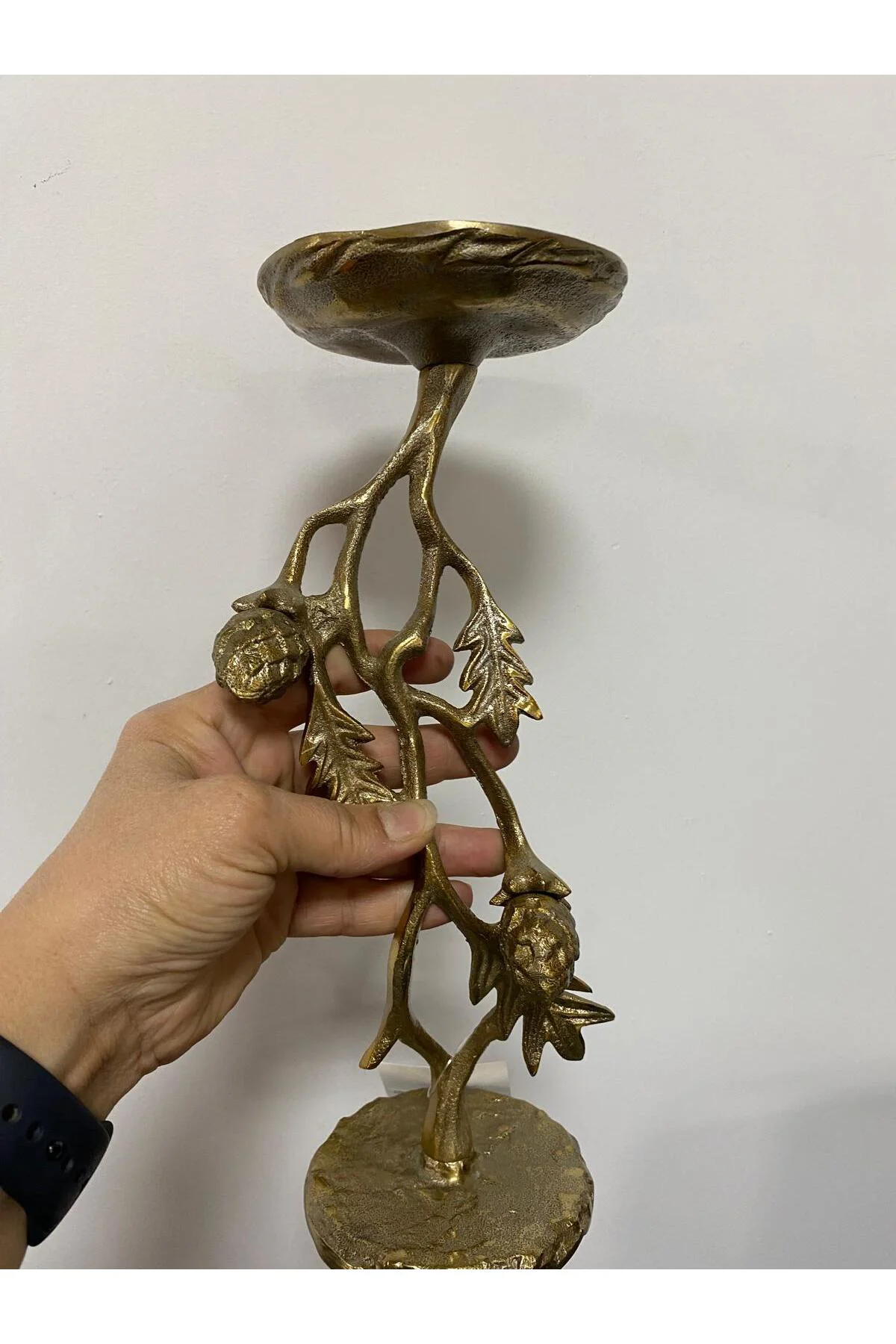 Royal Dekoratif Aliminyum Metal Şamdan 12x32 cm