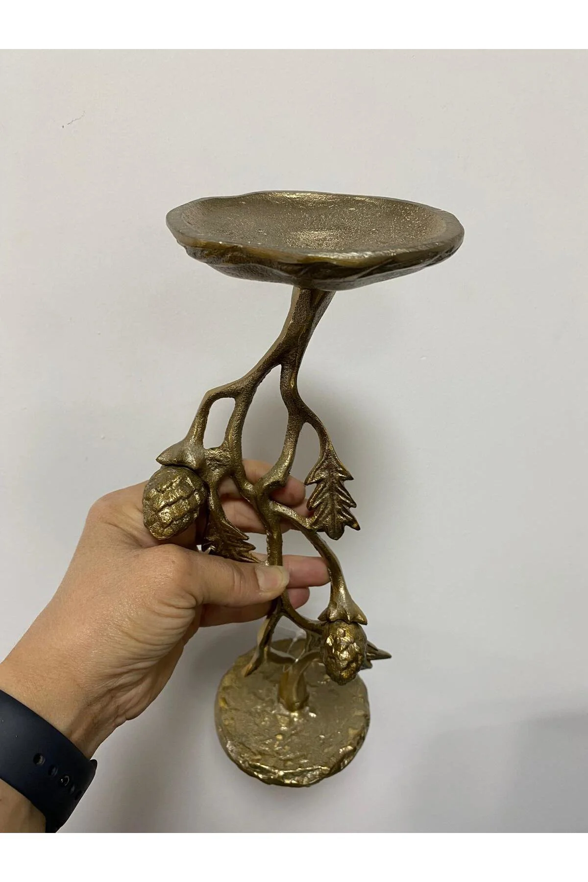Royal Dekoratif Aliminyum Metal Şamdan 12x32 cm