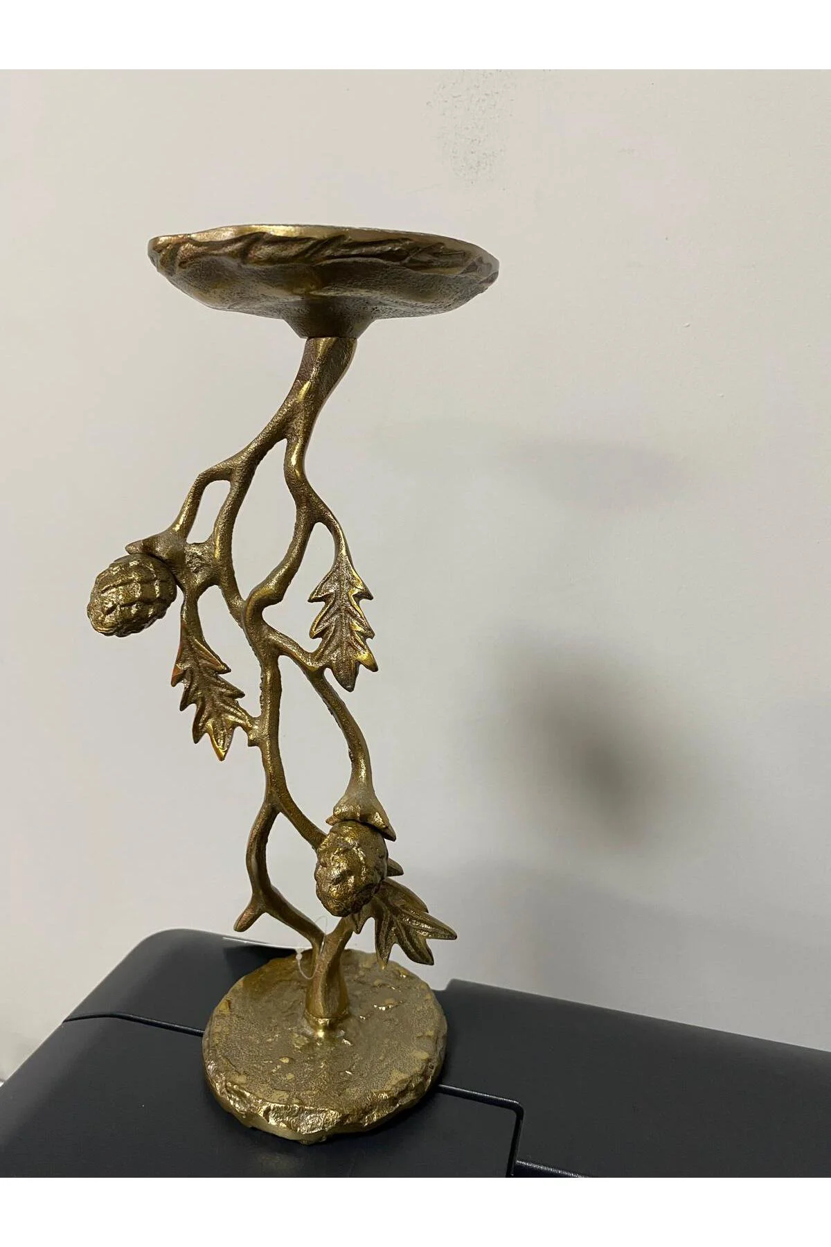 Royal Dekoratif Aliminyum Metal Şamdan 12x32 cm