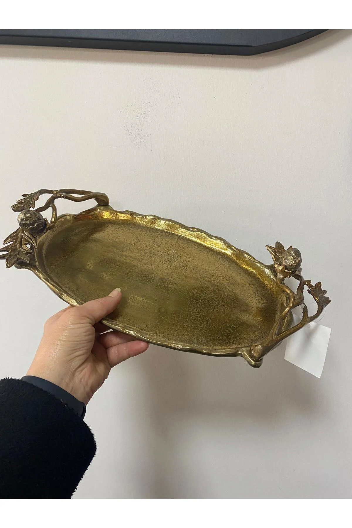 Royal Metal Aluminyum Oval Dekoratif Tepsi Gold 38x21cm