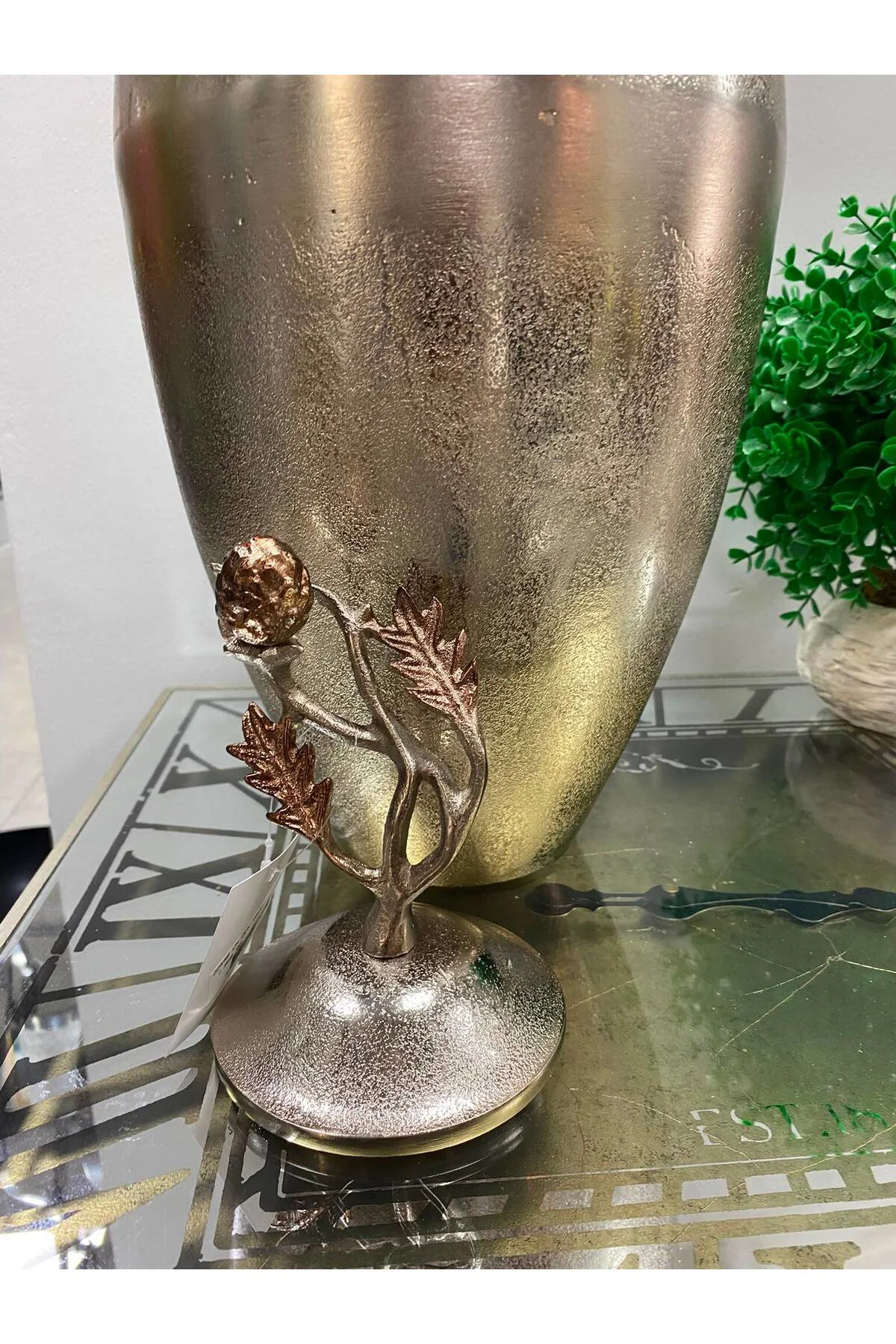 Royal Metal Döküm Kapaklı Küp Vazo 22x40cm Royal Metal Döküm Kapaklı Küp Vazo 22x40cm