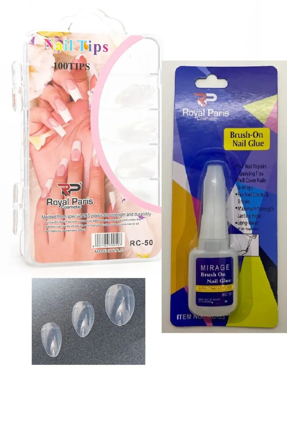 ROYAL PARİS Yeni Nesil Jel Destekli Badem Tırnak Nail Tips 100 Ad