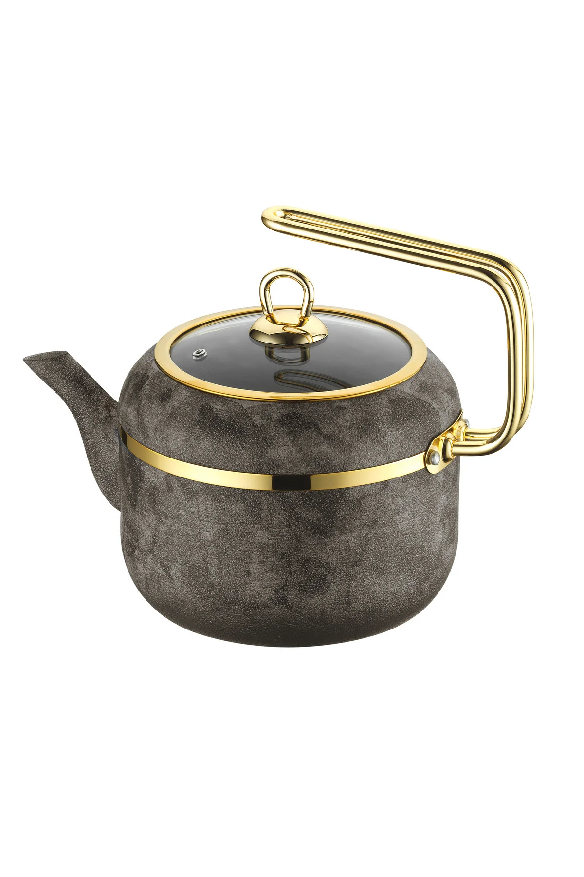 Royal Stone 1,5 Lt Yanmaz Yapışmaz Taş Dokulu Granit Çaydanlık Ku