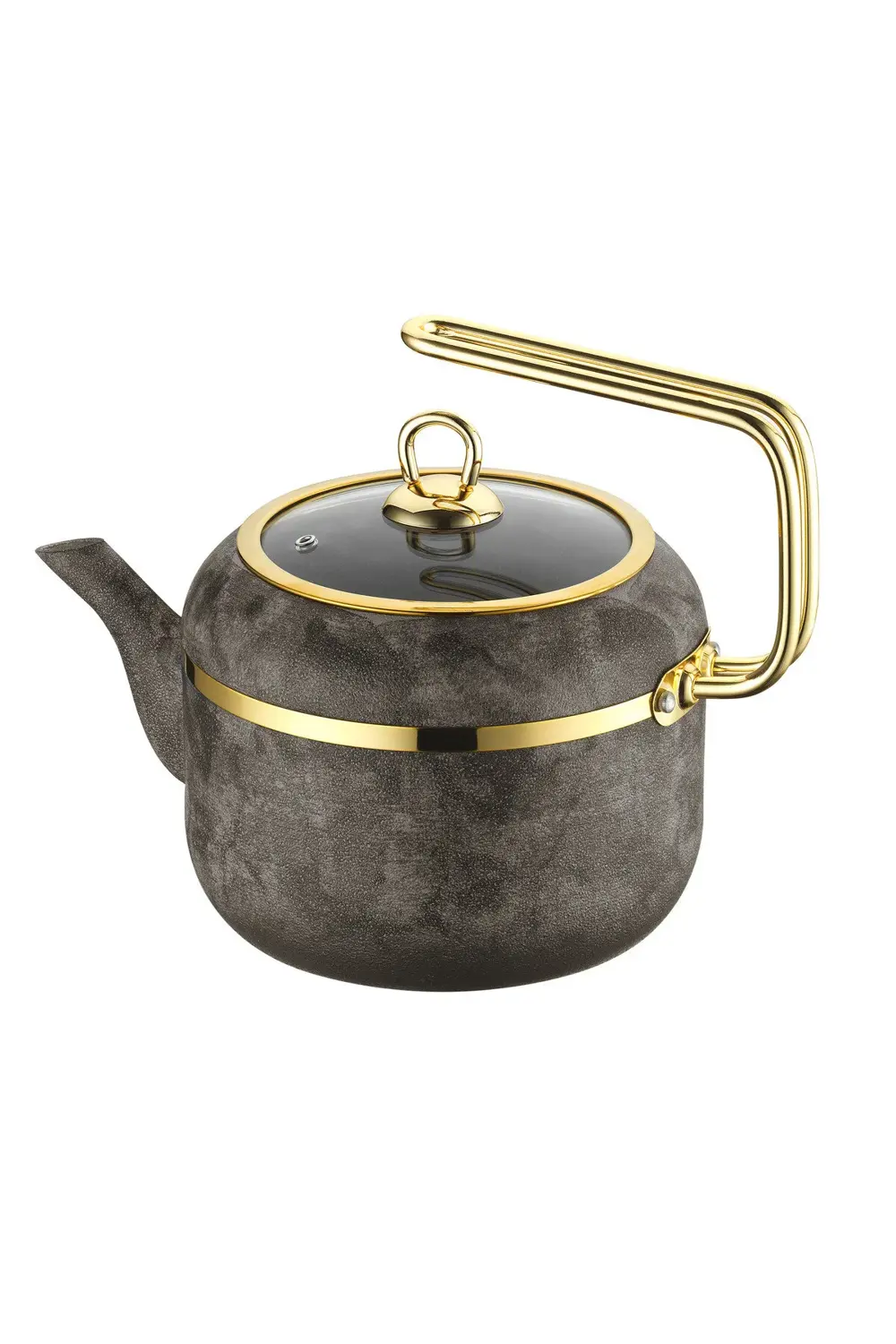 Royal Stone 1,5 Lt Yanmaz Yapışmaz Taş Dokulu Granit Çaydanlık Ku