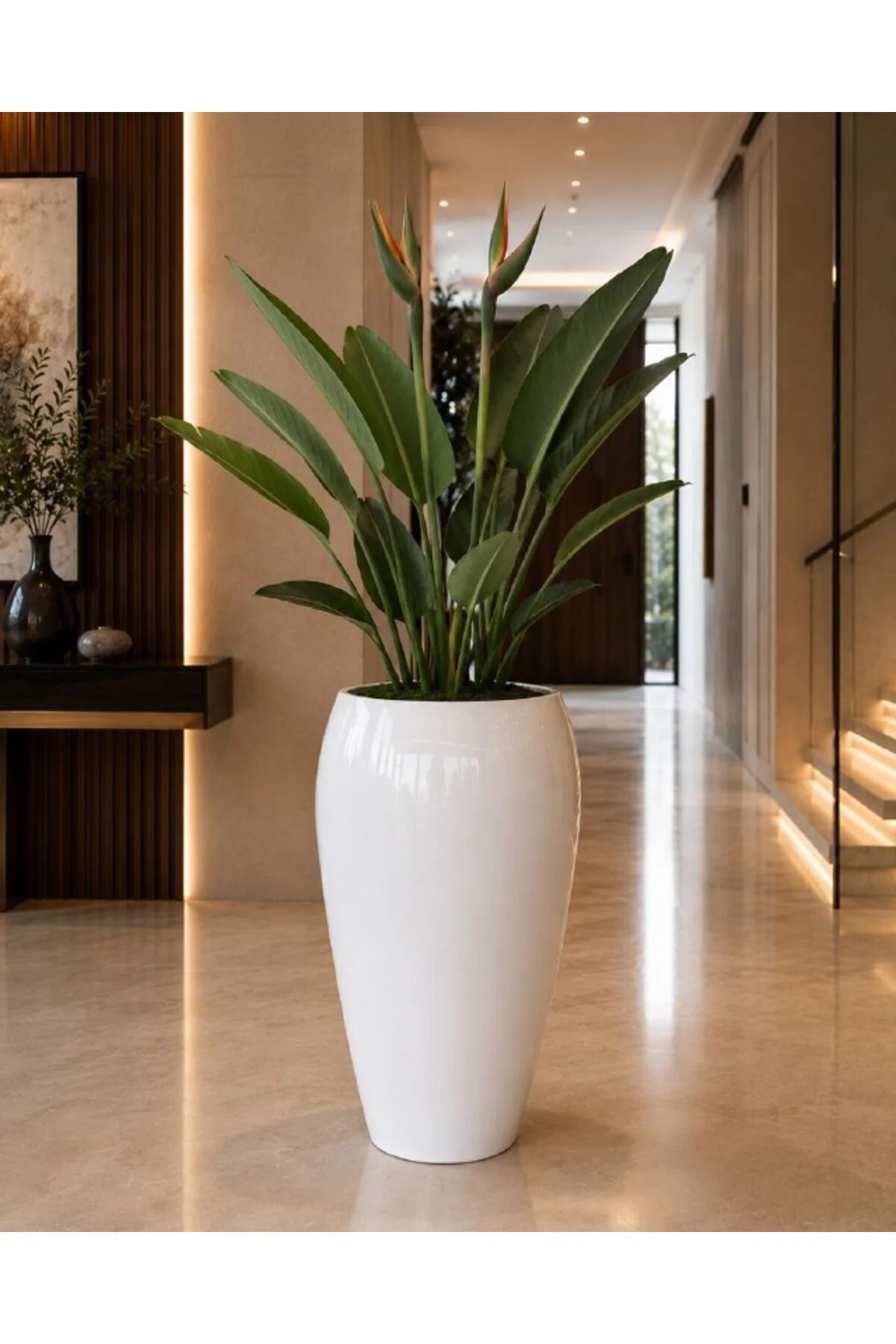 Royal White Lüks Fiber Saksı