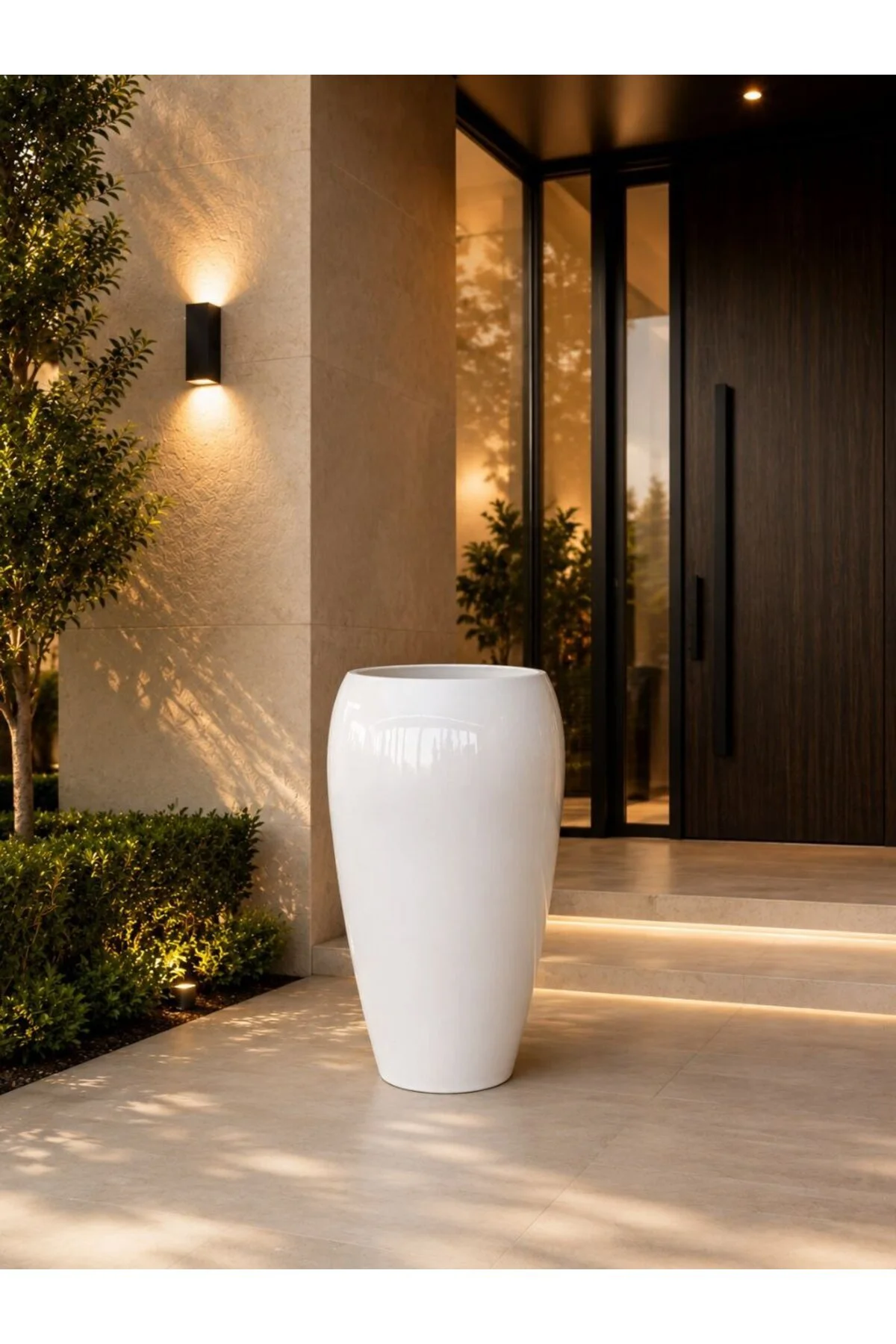 Royal White Lüks Fiber Saksı