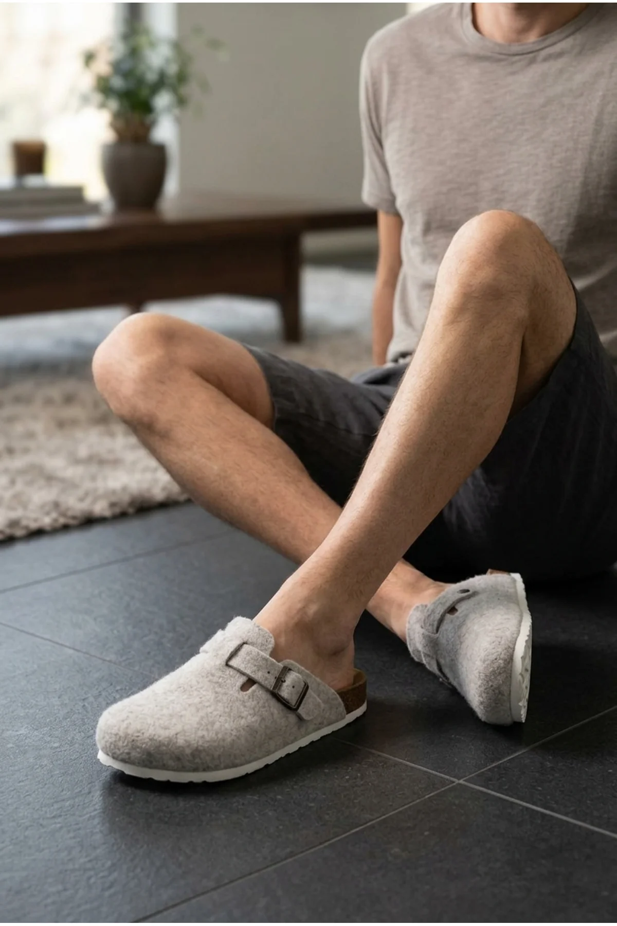 RoyJones Terlik Modelleri Kadın & Erkek Unisex Günlük Yün Keçe Ev Terlik 7004