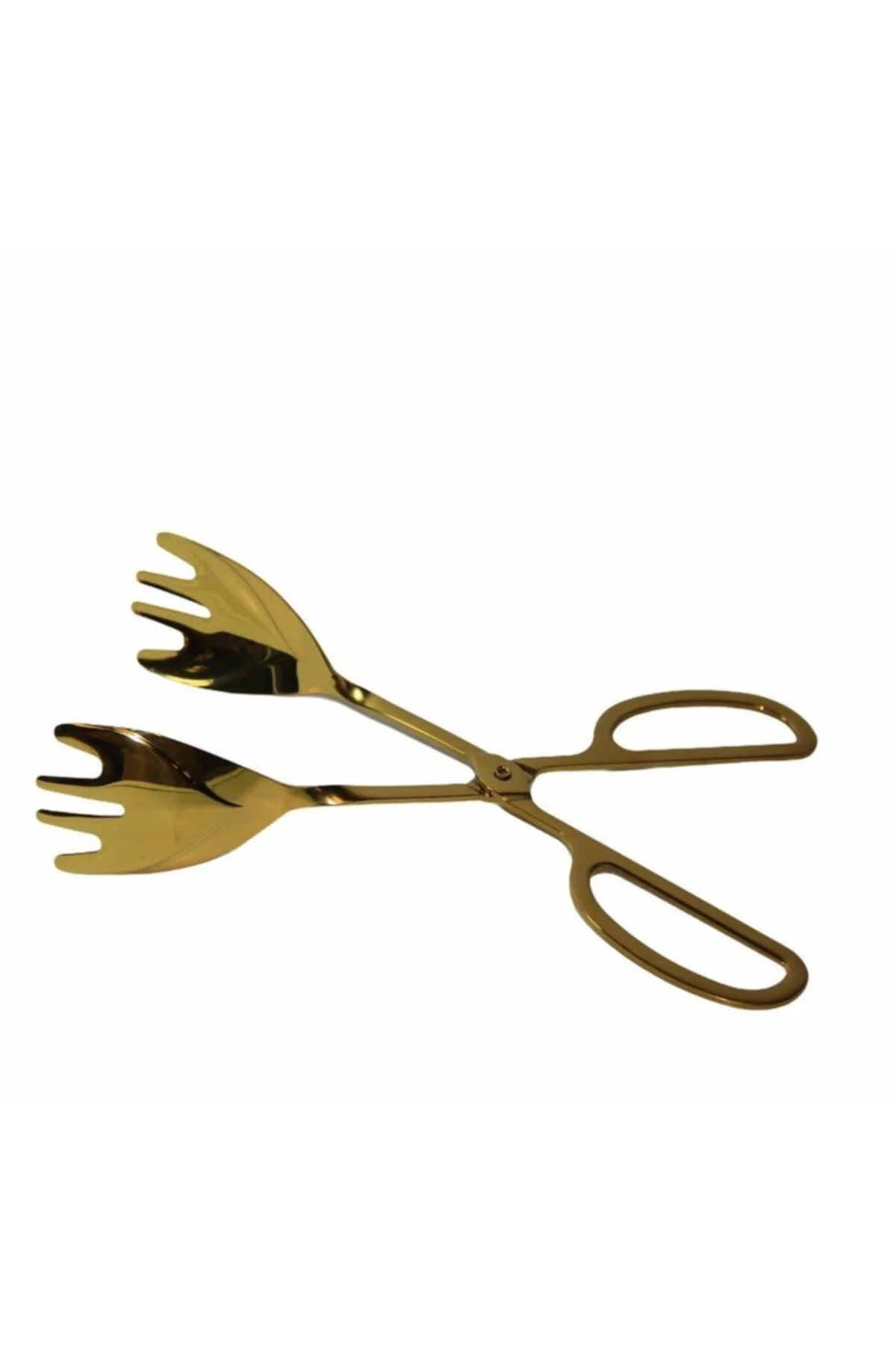 Roykıng Dst019 Makas Maşa Makarna Servis Parlak Altın