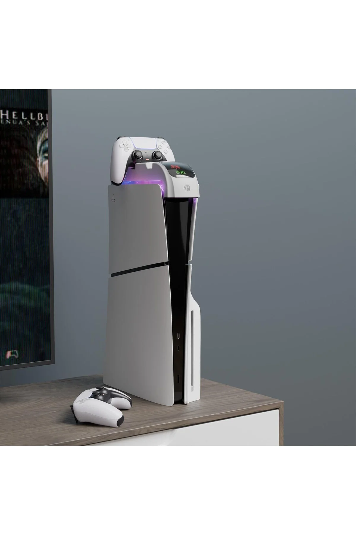 RP-PS5 S RGB Işıklı PlayStation 5 Slim Uyumlu Hızlı Şarj İstasyon