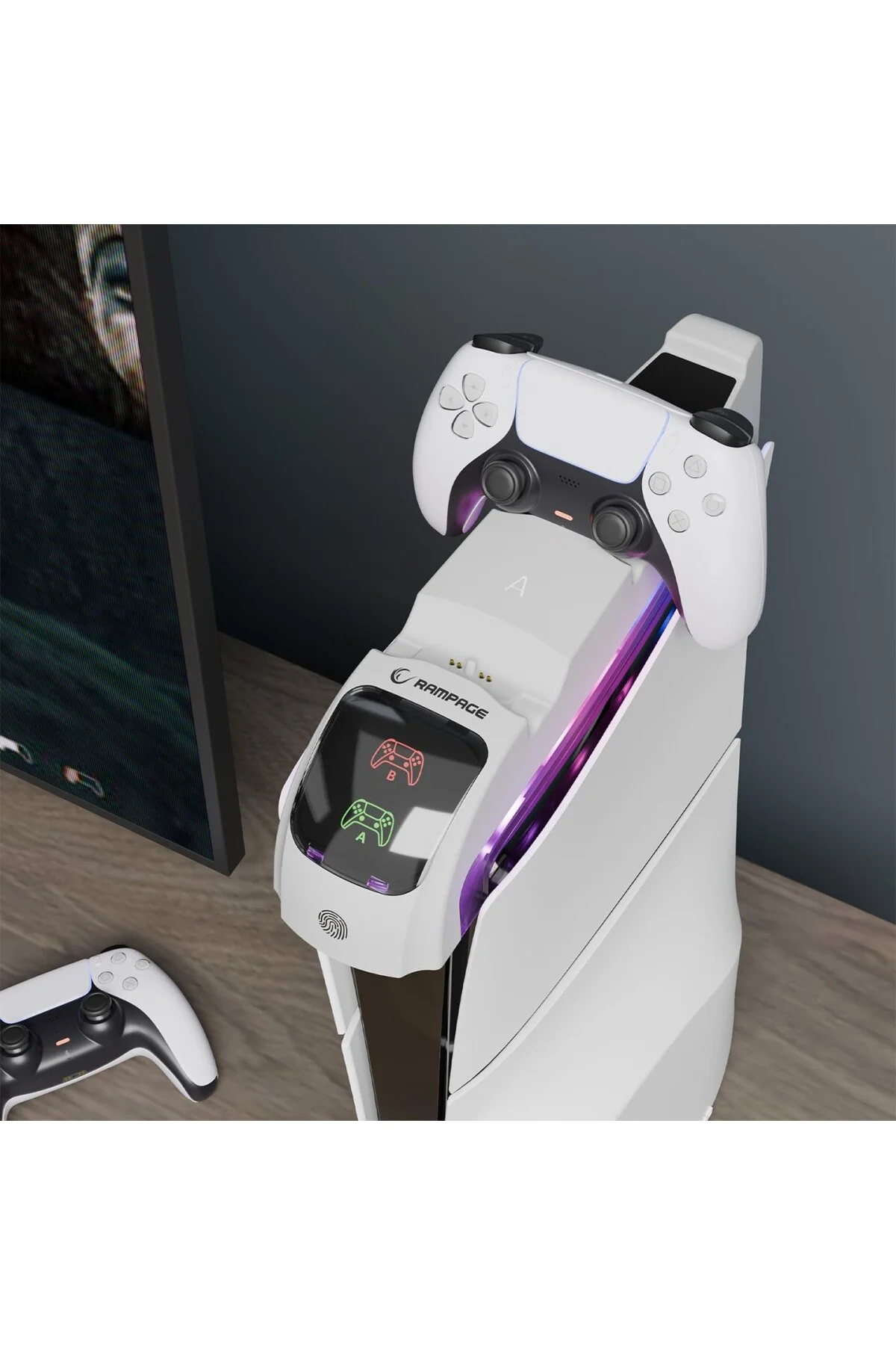 RP-PS5 S RGB Işıklı PlayStation 5 Slim Uyumlu Hızlı Şarj İstasyon